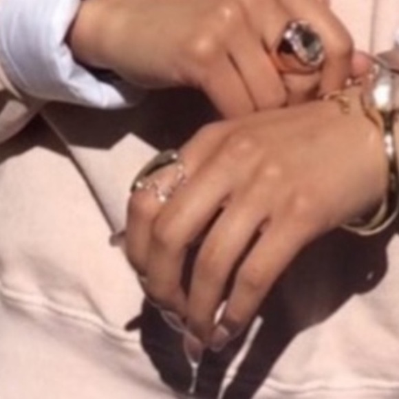 ALEXIS BITTAR• NEW Rose & Yellow Gold Crystal Abstract Thorny Crystal Tulip Ring - Picture 9 of 15